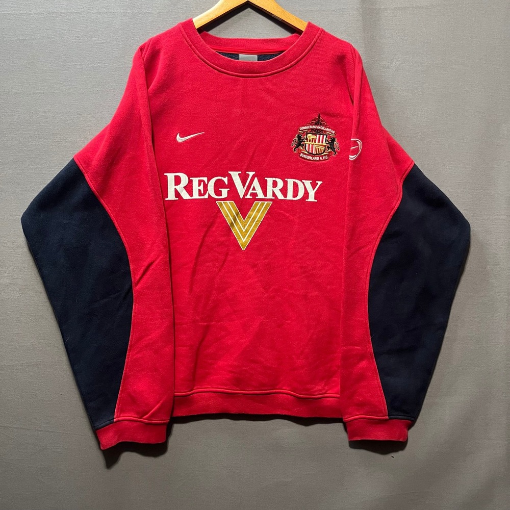 Vintage Nike Sunderland AFC Reg Vardy Sweatshirt Red Navy XL Mens Football 2002